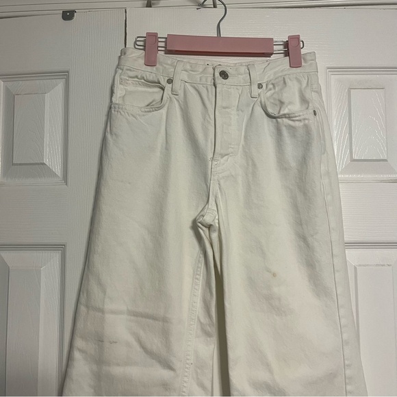 Free People High Rise Straight Flare Jeans White - Picture 4 of 12